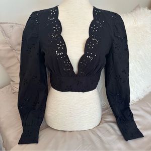 Zara Eyelet Top